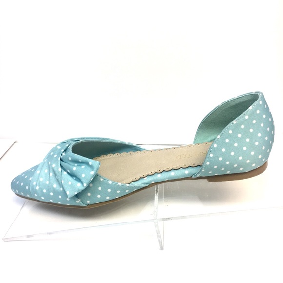 Mint Polka Dot D’Orsay Flats w Almond Point Toe - Picture 8 of 8
